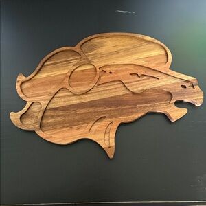 New.. Handcrafted Wooden Snack/Serving Tray - Football Denver Bronco’s